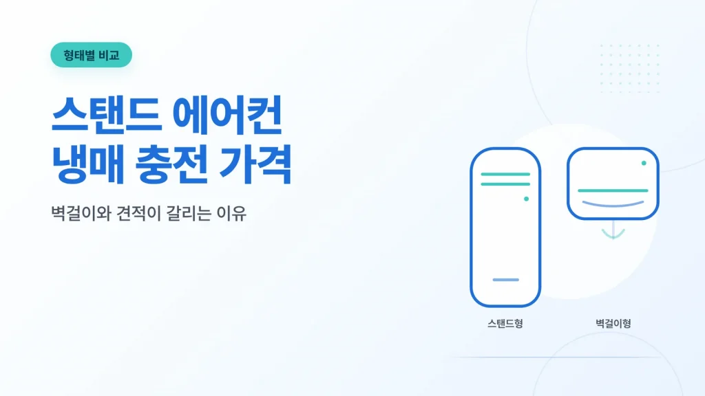 스탠드 에어컨 냉매 충전 가격 비교 이미지