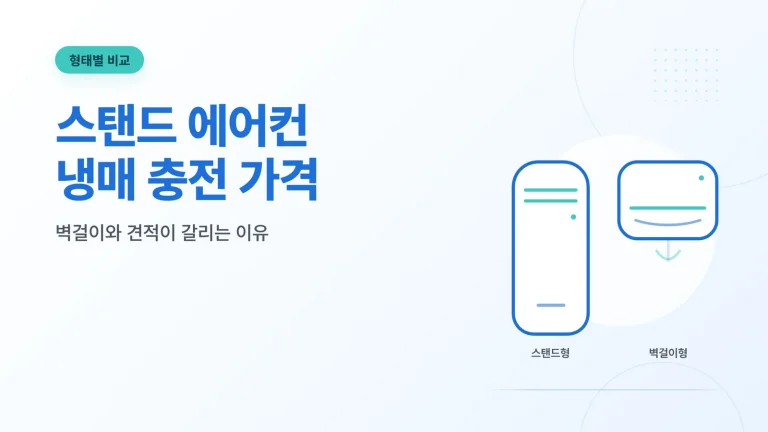 스탠드 에어컨 냉매 충전 가격 비교 이미지